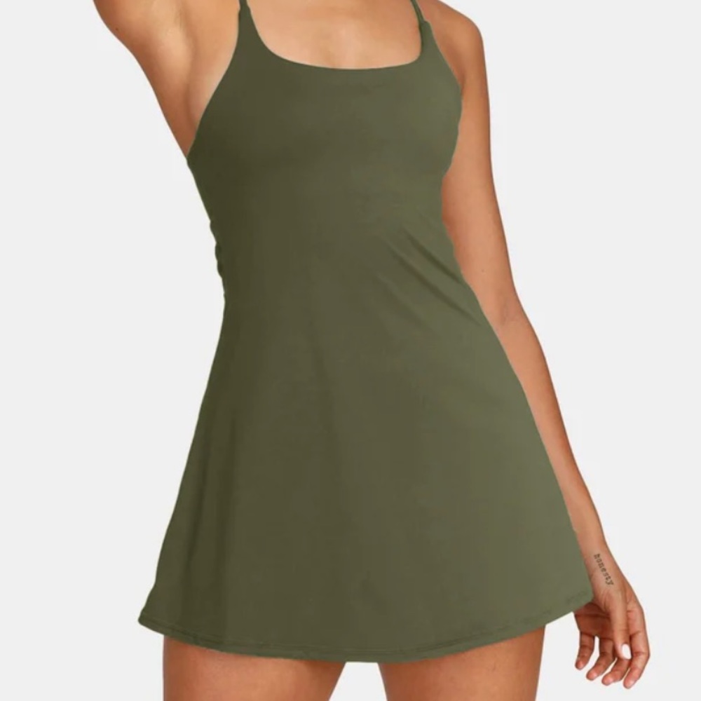 Olive Green Halara Dupe Dress